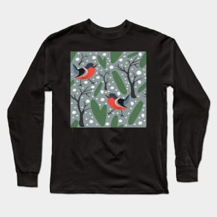 Sweet Birds in winter forest Long Sleeve T-Shirt